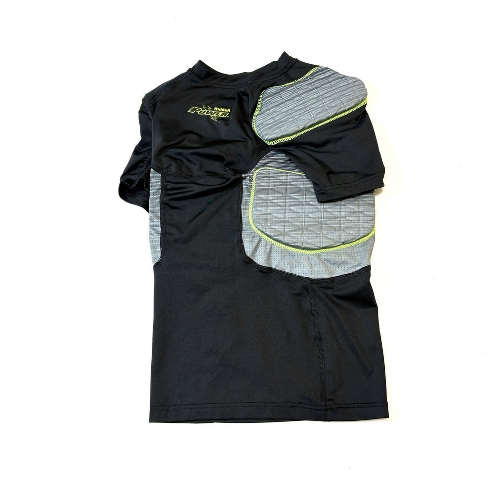 Riddell Youth Padded Football Compression Shirt Black Boys Small Medium MSRP $55